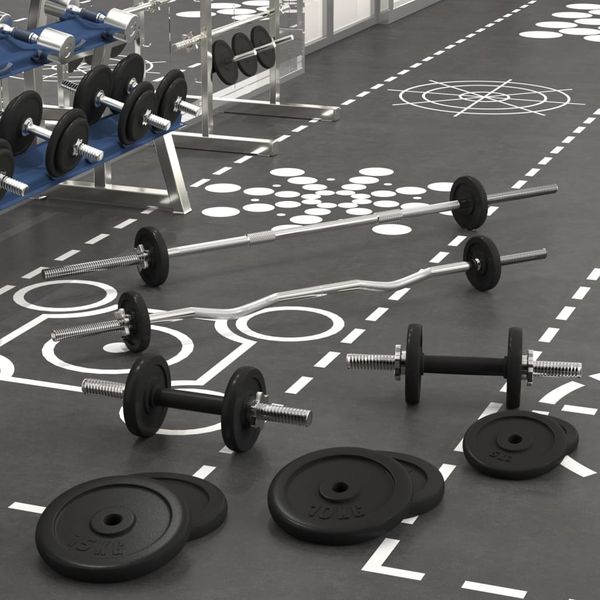 vidaXL Obojručná a jednoručná činka so závažiami 120 kg, liatina