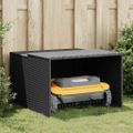 vidaXL Garáž na robotickú kosačku čierna 86x90x52/57 cm polyrattan