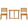 vidaXL Záhradný bistro set 3 ks Hnedá Pevné akáciové drevo
