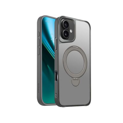 Obal Etteri Matt Mag Ring pre iPhone 16 Plus 6,7" sivý