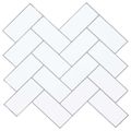 vidaXL Dlaždica herringbone 10 ks Biela šedá 30 x 30 cm