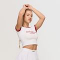 Dámske tričko Varsity White - GymBeam, veľkosť XL, 75% nylón, 25% elastan