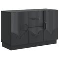vidaXL Servírovacia skriňa Čierna 89 x 34,5 x 57 cm Kompozitné drevo