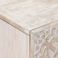 vidaXL Servírovacia skriňa Biela 90 x 33,5 x 75 cm Masívne mango drevo