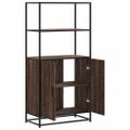 vidaXL Vysoká skrinka hnedý dub 68x35x139 cm kompozitné drevo+kov