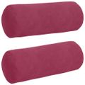 vidaXL Podložkové vankúše 2 pcs Víno červené Ø 15 x 40 cm