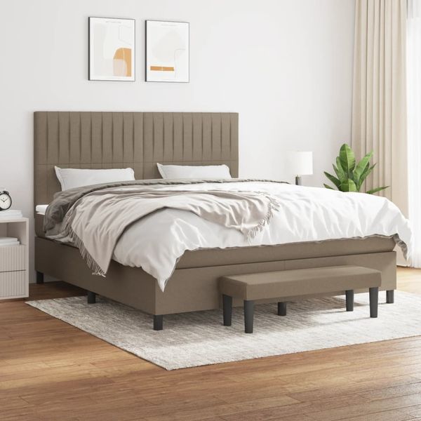 vidaXL Posteľný rám boxspring s matracom sivohned 180x200 cm látka