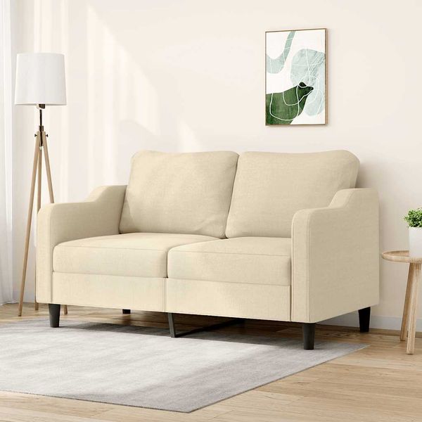 vidaXL 2-miestna pohovka krémová 140 cm látka