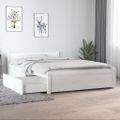 vidaXL Posteľný rám so zásuvkami biely 120x190 cm malé dvojlôžko