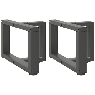 vidaXL Nohy konferenčného stolíka v tvare T, 2 ks, antracitové, 40x25x(30-31) cm, oceľ