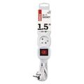 Predlžovací kábel EMOS P13115 / 1,5 m / 3 zásuvky / s vypínačom / biely / PVC / 1 mm2
