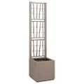 vidaXL Záhradný kvetináč s trellis Svetlohnedá 36 x 36 x 140 cm PP