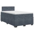 vidaXL Posteľ boxspring s matracom Tmavosivá 120 x 200 cm Zamat