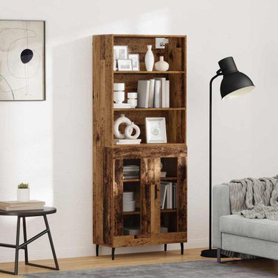 vidaXL Highboard Staré drevo 69,5 x 34 x 180 cm