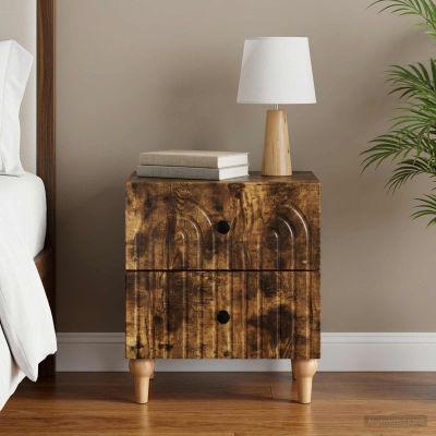 vidaXL Nočný stolík Dymový dub 43 x 34,5 x 48 cm Kompozitné drevo
