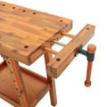 vidaXL Pracovný stôl so zverákmi 92x48x83 cm akáciový masív