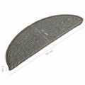 vidaXL Schodové rohože 15 ks 56x17x3 cm sivé, polkruhové