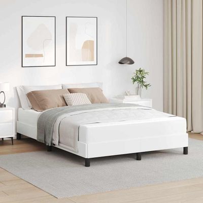 vidaXL Rám postele s matracmi Čistá biela 140 x 200 cm látka