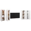 vidaXL TV skrinky 4 ks, biele 30,5x30x90 cm, kompozitné drevo