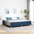 vidaXL Posteľ s pružinovým rámom s matracmi Modrá 200 x 200 cm látka
