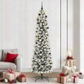 vidaXL Umelý vianočný stromček Biela 240 cm PVC, kov a plast