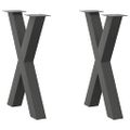 vidaXL Nohy k jedálenskému stolu v tvare X, 2 ks, antracitové, 50 x (72-73) cm, oceľ