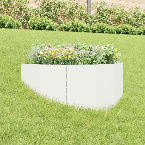 vidaXL Obrubník trávnika 100 x 45 cm Oceľ Biela