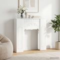 vidaXL Rám krbu Biela 93 x 20 x 89 cm Kompozitné drevo