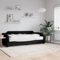 vidaXL Denná posteľ s matracom čierna 90x190 cm látka