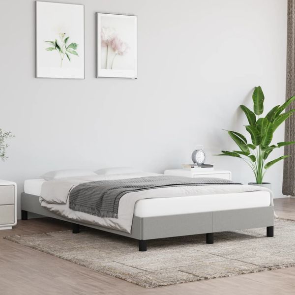vidaXL Posteľ bez matraca bledosivý 120x200 cm látka