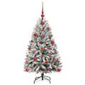 vidaXL Umelý Sklápací Vianočný Stromček 150 LED Zelená a biela 120 cm
