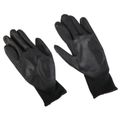 Pracovné rukavice z polyesteru čiastočne máčané v polyuretáne GLOVE PE-PU 10, čierne, veľkosť 10 SIXTOL