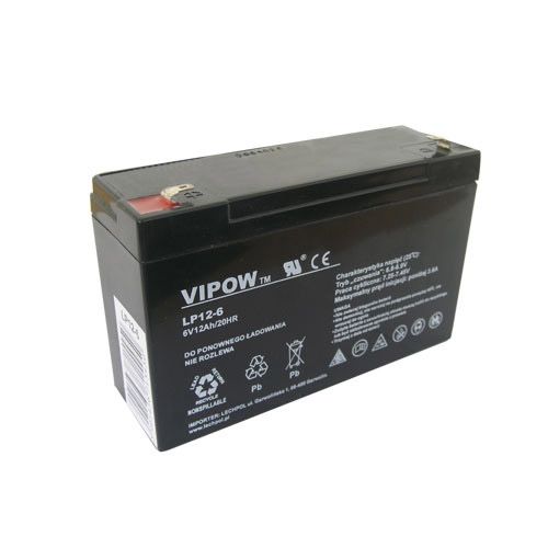 Batéria olovená 6V 12Ah VIPOW BAT0201