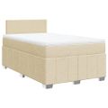 vidaXL Boxspring posteľ s matracom krémová 120x190 cm látka