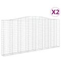 vidaXL Oblúkové gabiónové koše 2ks 400x30x180/200cm pozinkované železo