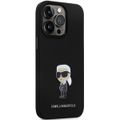 Obal Karl Lagerfeld pre iPhone 14 Pro 6,1" KLHCP14LSMHKNPK čierny HC Silicone Ikonik Metal Pin