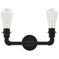 vidaXL 2-smerná nástenná lampa čierna 2 x E27 žiarovky