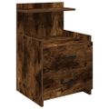 vidaXL Nočné stolíky 2 ks s 2 zásuvkami, dymový dub 40x36,5x62 cm