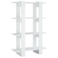 vidaXL Knižnica/deliaca stena lesklá biela 80x30x123,5 cm