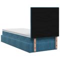 vidaXL Ottoman posteľ s matracom a LED Tmavo modrá 90 x 200 cm Zamat
