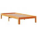 vidaXL Posteľný rám so zásuvkami voskovohnedý 90x200 cm borovic. masív