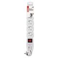 Predlžovací kabel EMOS P1513 / 3 m / 5 zásuviek / s vypínačom / biely / PVC / 1 mm2