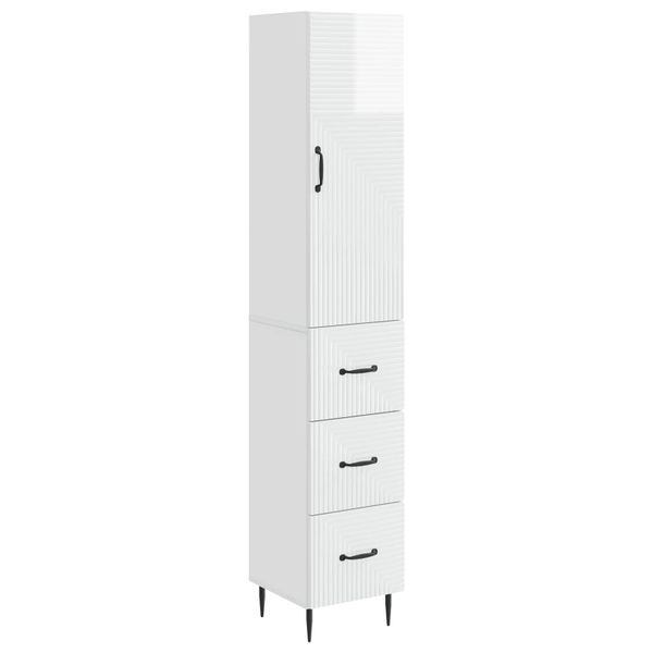 vidaXL Sada skríň 2 pcs Biela s vysokým leskom 33 x 34,5 x 90 cm