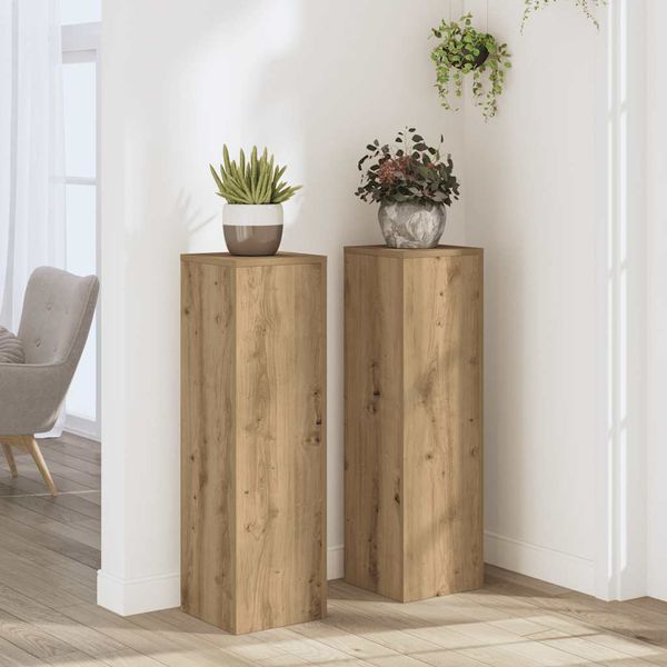vidaXL Stojany na rastliny 2 ks dub artisan 25x25x80 cm kompoz. drevo