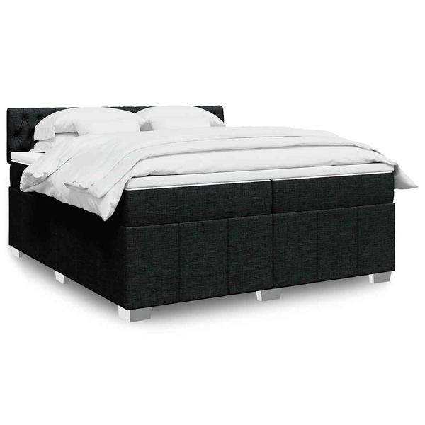 vidaXL Boxspring posteľ s matracom čierna 200x200 cm látka