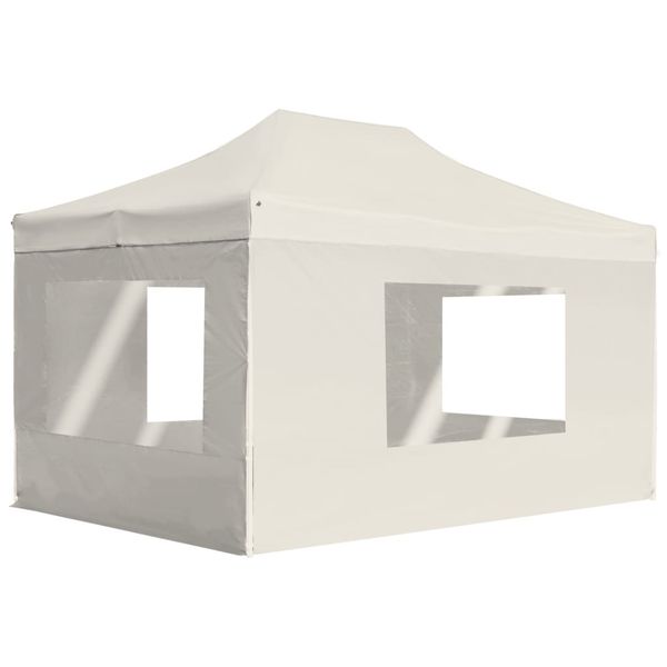 vidaXL Profesionálny skladací stan+steny, hliník 4,5x3 m, krémový