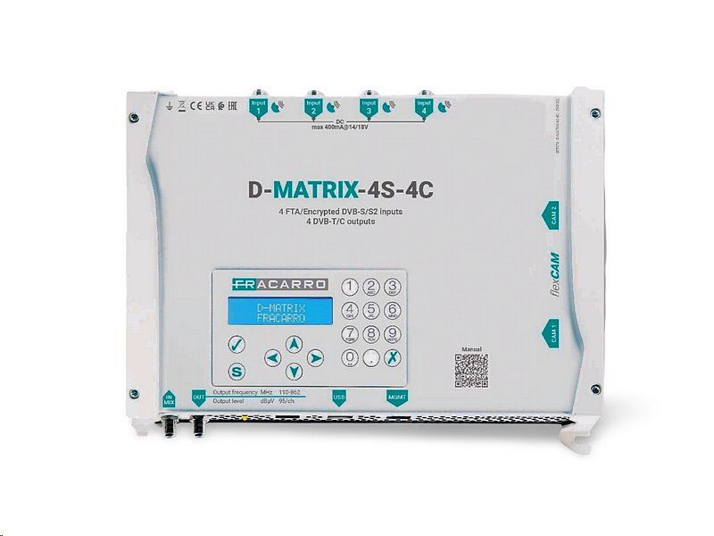 Mikrostanička FRACARRO D-Matrix-4S-4C, 4xDVB-S/S2 - 4xDVB-T/C, 2xCI