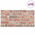 vidaXL Nástenné panely 10 ks 100 x 50 cm Červená EPS pena