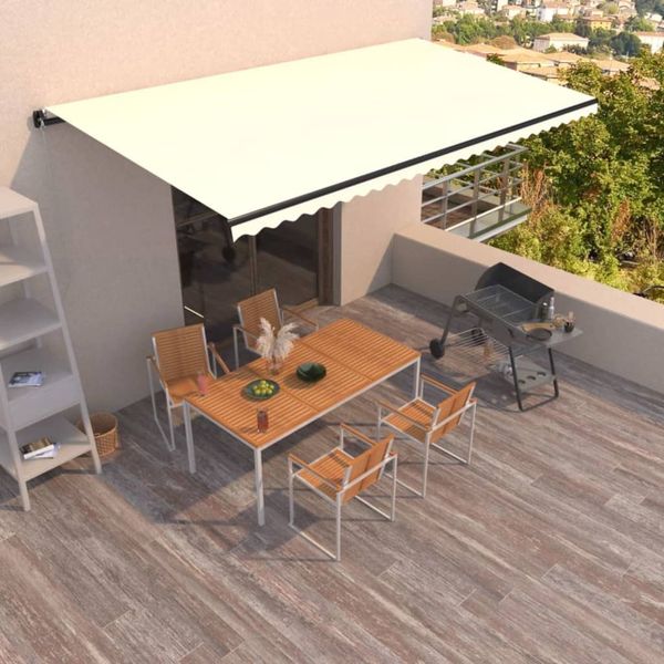 vidaXL Manuálne zaťahovacia markíza 600x300 cm krémová