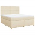 vidaXL Posteľný rám boxspring s matracom krémový 180x200 cm látka